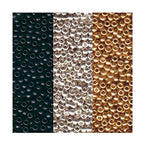 Metallic Miyuki Seed Bead Mix, Size 8/0, Galvanized Silver, Galvanized Gold and Black Opaque