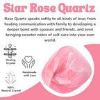 Amazing Gemstone Star Rose Quartz Crystal Tumbled Stones Polished Rocks - Natural Gem Stones for Healing - DIY Crystals for Protection (1 Piece) - color: Star Rose Quartz