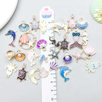 YouLuo 100Pcs Bracelet Charms for Jewelry Making Wholesale Bulk Jewelry Making Bracelets Charm KC Gold Alloy Charm Pendants and Gold Plated Enamel Charms Pendants for Bracelet Necklace - color: Ocean