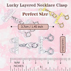 Dailyacc Lucky Necklace Layering Clasp 18K Gold and Silver Multi Strand Clasps for Stackable Necklaces - color: 1Pcs Silver 2 Clasp