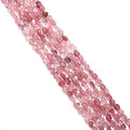 BEADIA Irregular Natural Strawberry Crystal Stone Loose Semi Gemstone Beads for Jewelry Making 5-8mm 38cm - color: Strawberry Crystal, size: 5-8mm 38cm