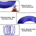 2mm Aluminum Wire - 100 Feet, 12 Gauge, Bendable, Anodized for Sculpting, Jewelry Making, Armature Making - size: 2mm, style: Blue
