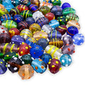 Assorted Glass Beads for Jewelry Making Adults, Bulk Glass Beads for Crafts, Lampwork Murano Bead Mix for Bracelets and Necklaces, Crafting Beads Supplies Kit, Large & Small Beads