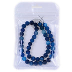 Natural Gemstone Loose Beads Matte Approxi 15.5 inch DIY Bracelet Necklace for Jewelry Making (6mm, Matte Blue Stripe Agate) - color: Matte Blue Stripe Agate, size: 6mm