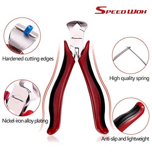SPEEDWOX 4 Inch End Nippers - Mini End Cutting Pliers with Spring Pull Nails & Wire Cutting Function - Professional Jewelry Making & Shoe Repair Tool - style: End Nippers
