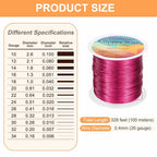 HARFINGTON Wire 328ft Length 26 Gauge Copper Craft Jewelry Wrapping Wire Tarnish Resistant Beading for Jewelry Making Supplies Crafting, Rose Red - color: Rose Red