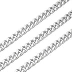 Craftdady 2Pcs Flat Chain Strap Silver Metal Purse Handbag Shoulder Body Replacement Strap 39.3" Twisted Curb Link Aluminum Cable Chain for Wallet Clutch Belt Necklace Bracelet - color: Silver, 16.5x13mm