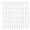 Pandahall 200pcs Stainless Steel Hypoallergenic Earring Hooks Fish Earwire with Coil for Jewelry Makings 14x17x2mm