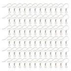 Pandahall 200pcs Stainless Steel Hypoallergenic Earring Hooks Fish Earwire with Coil for Jewelry Makings 14x17x2mm