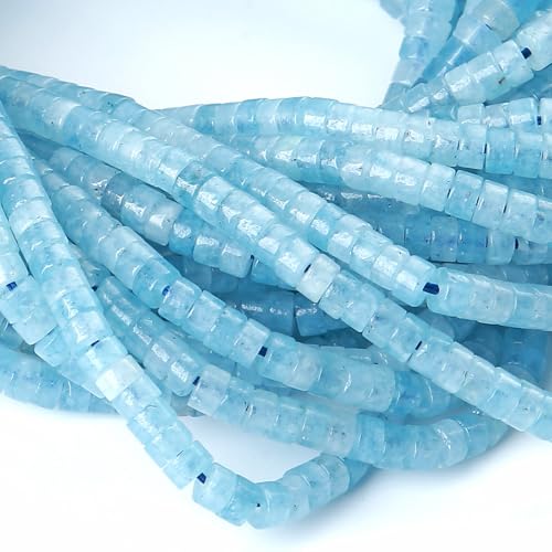 2x4MM 150PCS Aquamarine Jade Tube Cylinder Rondelle Abacus Disk Spacer Loose Beads for Jewelry Making - color: Aquamarine Jade, size: 2x4mm cylindrical