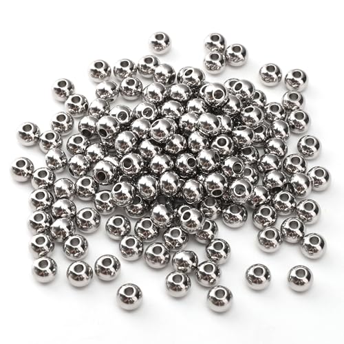 304 Stainless Steel Round Beads 6.0mm 150pcs Spacer Beads for Jewelry DIY Making and Repairing - size: 6.0mm