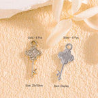 16-Pcs Crystal Jewelry Making Charms Silver Pendant Charm For Women Making Jewelry Crafts Rhinestone Charms - color: Key