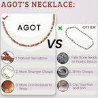 AGOT Beaded Gemstone Necklace for Women: Boho Bead Choker Natural Stone Necklaces - Handmade Jewelry for Summer Beach - color: Red