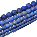 AD Beads Beautiful Natural Matte Gemstone Round Spacer Loose Beads 4-12mm (4mm, 06 Matte Lapis) - color: 06 Matte Lapis, size: 4mm