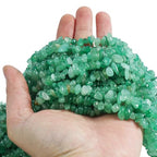 90 Inches Green Aventurine Irregular Shaped Crystal and Healing Tumbled Chip Stone Beads for Jewelry Making - color: Green Aventurine