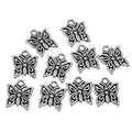 RUBYCA 60PCS Charm Pendant Butterfly 2 Tibetan Metal Beads Silver Color Jewelry Making DIY Bracelet - color: Butterfly-2, size: 60 PCS