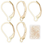 SUNNYCLUE 1 Box 60Pcs Real 24K Gold Plated Leverback Earring Findings French Earring Hooks 16.5x10mm Leverbacks Lever Back Earwires for Jewellery Making Women Adults DIY Dangle Earrings Supplies - color: 60pcs Real 24k Gold Plated Stainless Steel Leverbac