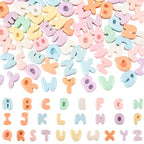 1 Box 104Pcs 26 Styles Cute Letter Beads Colors Alphabet Shaped Beads Bulk Acrylic Random Color A to Z Cartoon Letter Spacers for Jewelry Making Findings DIY Crafts Gifts Bracelet Earrings - style: Style 2