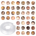 4mm 200pcs Natural Stone Round Beads Genuine Stone Beading Loose Gemstone DIY Charm Smooth Beads for Bracelets Necklaces Earrings Hole Size 1mm (Brown Zebra Jasper 4mm) - color: Brown Zebra Jasper, size: 4mm