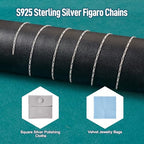 3.28 Feet Figaro Chains S925 Sterling Silver Chain for Jewelry Making, 3.5x1.5mm Figaro Links Permanent Bracelet Kit for Women Men Necklace Making - color: Silver-Figaro Chain