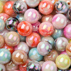 16mm Acrylic Beads Double Color Round Bead with Straight Hole, Large Beads for DIY Earrings Bracelet Necklace and Any Other Accessories (Mist) - color: mist