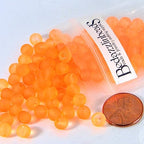 100 Matte Frosted Translucent 6mm x 5mm Round Loose Glass Jewelry Spacer Beads with 1.2mm Hole in Many Colors (Orange) - color: Orange