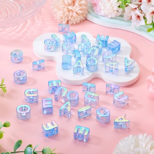 FASHEWELRY 50Pcs Large Letter Beads, 20mm Big Acrylic Alphabet Beads, Large Hole Vowel Bead Spacer for Bracelets Necklaces Bag Charms Shoelaces Keychains Lanyards (Navy Blue) - color: Navy Blue