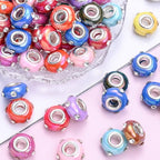 PIPITREE 40PCS Acrylic Beads 8 * 15mm Focal Beads for Pens Acrylic Flat Bulk Bead Rhinestone AB Mixed Color 6mm Large Hole Bead for Keychains Beadable Pens DIY Crafts Jewelry Making & Gift Giving - color: Rhinestone