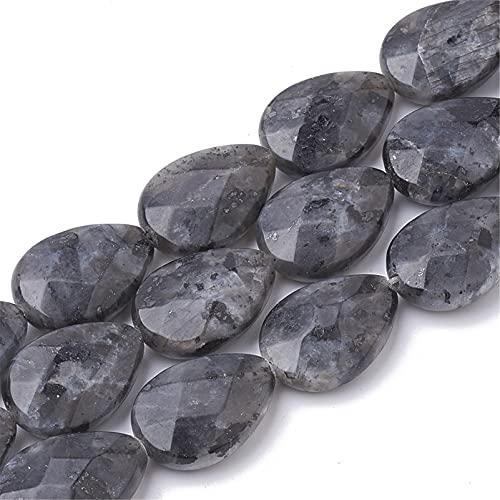 Craftdady 40pcs Faceted Teardrop Natural Labradorite Beads Energy Healing Crystal Gemstone Loose Beads Polished Chakra Stone Loose Beads 18x13mm for DIY Jewelry Crafts - color: Labradorite