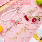 Wurosi 945 Pcs Bag Charm Kit, Charms Lip Gloss Keychain Making Kit, Beaded Keychain Making Kit, Y2K Keychains, 8 Ball Dice Charm Keychains, DIY Customizable Crafts Key Chains(Gold & Silver) - color: 945PCS Keychain Making Kit