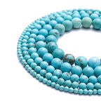 BEADIA Natural Blue Turquoise Stone Round Loose Semi Gemstone Beads for Jewelry Making 4MM 89PCS - color: Blue Turquoise, size: 4mm