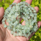 400pcs Natural Chip Stone Beads for Jewelry Making Prehnite 5-8mm Irregular Gemstones Healing Crystal Loose Rocks Bead Hole Drilled for Ring Earrings Necklace Bracelet Making DIY Art Crafts - color: Green Prehnite(2 Strands-62")