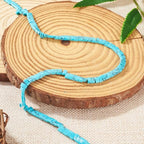 1Strand Rectangle Synthetic Turquoise Beads 2 Hole Gemstone Tila Beads Natural Stone Connector Beads for DIY Multi-Strand Necklace Bracelet Jewelry Making - color: Synthetic Turquoise