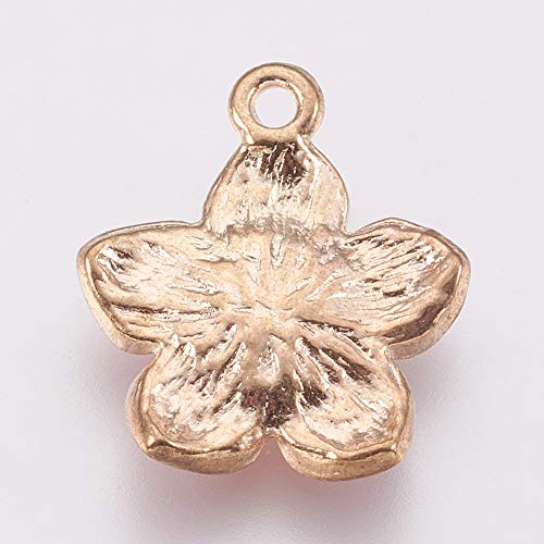 Beadthoven 100pcs Enamel Charms Cherry Blossom Daisy Flower Pendants Gold Plated Small Cute Bulk for Jewelry Making Bracelet Necklace Earrings Keychain DIY Accessories - color: Black