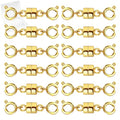 MKCYD Double Magnetic Necklace Clasps and Closures, Necklace Extenders for Women, 14K Gold and Silver Magnetic Jewelry Clasps for Bracelets - color: 12Pcs Gold