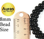 Rose Quartz Bracelet - 8mm Healing Crystal for Love, Unisex - color: 01: Black Onyx, style: E: 7.9-8.2 inches