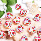 15Pcs Acrylic Beads Round 16mm Strawberry Print Fit for DIY Jewelry Bracelet Necklace Keychain Beadable Pens Mobile Phone Chain Making Cute (Strawberry) - color: Strawberry-White