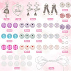 SUNNYCLUE 1 Box 6 Set Ballet Bracelet Making Kit Adjustable Bracelets Dancer Ballerina Charms Acrylic Transprent Rhinestone Beads for Jewellery Making Kits Beginner Adult Women Holiday Supplies - style: Dance 1