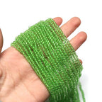 10 Strands Spinel Beads Artificial Faceted Small Round Loose Beads 3mm 15 inch for Jewelry Making Charms Necklace Bracelet - color: Light Green-1