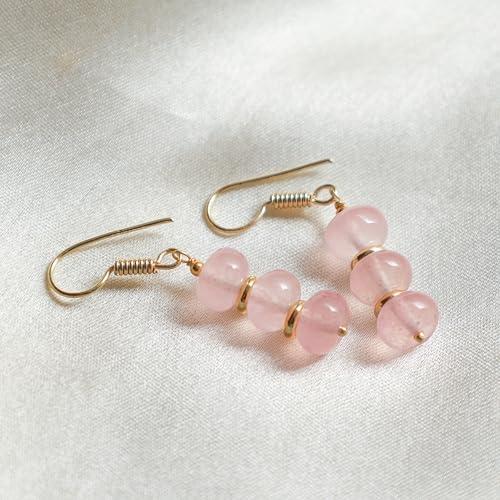 Gempires Lightweight Beaded Earrings Handmade Gemstone Jewelry Hypoallergenic Gold Plated Dangling Earrings For Women