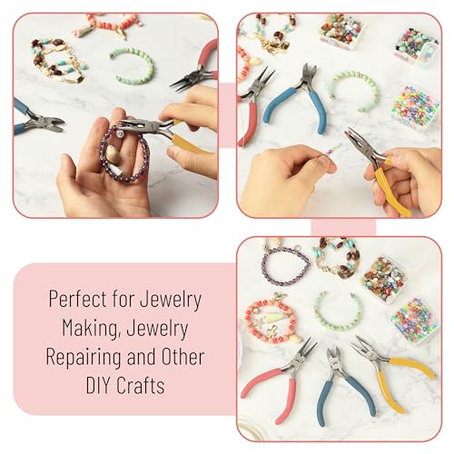 Mr. Pen- Pliers for Jewelry Making, 3 Pack, Chain Nose, Round Nose Pliers Set and Wire Cutter for Beading, Wire Wrapping, Jump Rings, Jewelry Repair, Crafting, DIY - color: Multicolor 2
