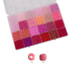 Red Colors 3mm Seed Beads, 5200Pcs Glass Seed Beads Kit with Storage Box for DIY Necklace Bracelet Crafts - color: Red