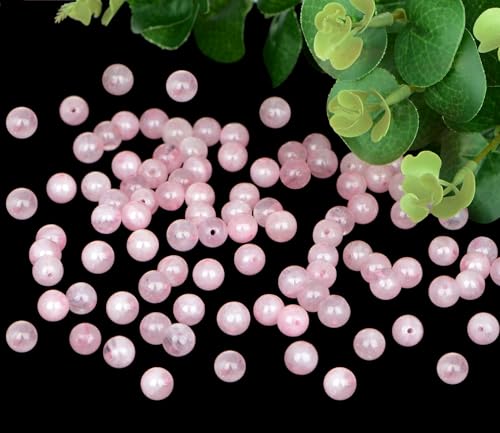 4mm 200pcs Natural Stone Round Beads Pink Rose Quartz Genuine Stone Beading Loose Gemstone DIY Charm Smooth Beads for Bracelets Necklaces Earrings Hole Size 1mm (Pink Rose Quartz 4mm) - color: Pink Rose Quartz, size: 4mm