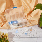 SUNNYCLUE 1 Box DIY 10 Pairs Flower Charms Floral 3D Charms Earring Making Kit Acrylic Flower Dangle Earrings Aqua Blue Calla Lily Charms for Jewelry Making Starters Beginners Adult Women Instruction - color: Diy 10 Pairs White Blue Petals Earrings