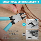 DURATECH 5-Inch Professional Wire Cutter, Wire Snips with CNC Machined Edges, CR-V Thickened Flush Cutter, Ultra-Sharp Small Wire Cutters for Crafting, Electronics, Zip Ties, and Jewelry Making
