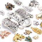 100g (About 20-40pcs) Mixed Alloy Elephant Charms Tibetan Animal Elephant Head Charms Pendants Jewelry Findings for Bracelets Necklace Crafts Making - style: Mixed Elephant Charms
