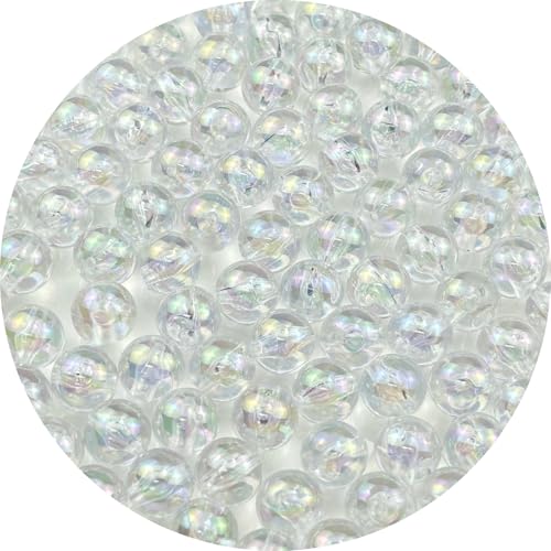 100pcs 12mm Acrylic Round Beads AB Colors Acrylic Beads Round Spacer Beads with Hole for DIY Bracelet Necklace Jewelry Making Supplies Handmade Craft(Transparent AB) - color: Transparent AB, size: 12mm