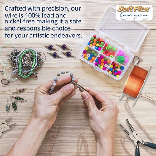 Soft Flex 26 Gauge Craft Wire - 27 Meters - Jewelry Wire with Tarnish Resistant Silver Plating - style: Non-Tarnish Copper