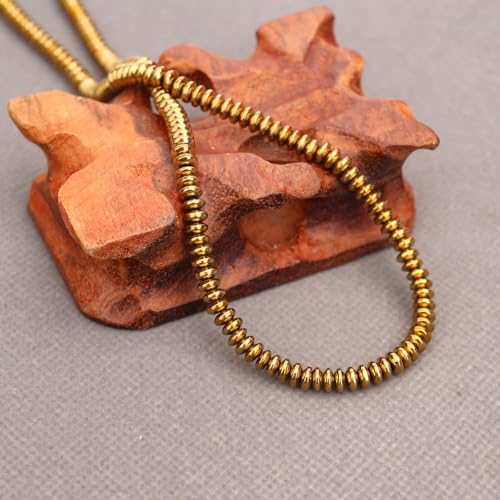BONNY BOXX 1 Strand (150PCs) 2 * 4mm Rondelle Beads, Natural Abacus Disk Gold Hematitet Stone Beads Loose Spacer Gemstone for DIY Bracelet Necklace Jewelry Making - color: Gold Hematitet, size: 2*4MM