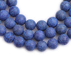 14mm Matte Natural Lapis Lazuli Beads, 15 Inch Strand Blue Frosted Stone Gemstone Beads for Statement Necklace Chunky Bracelet DIY Jewelry Making - color: Blue Lapis Lazuli, size: 14mm